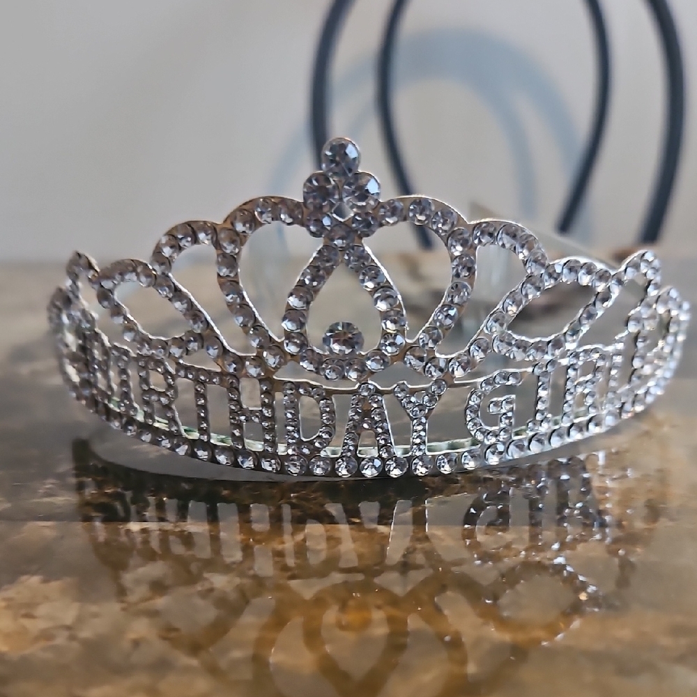 🔴 Silver Birthday Girl Tiara